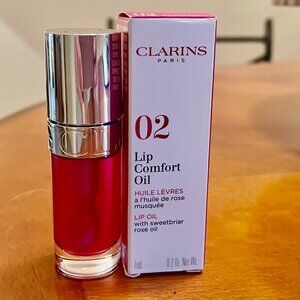 Clarins Lip Comfort Oil - Hydrating and Plumping Lip Oil - Raspberry 02 - NWT